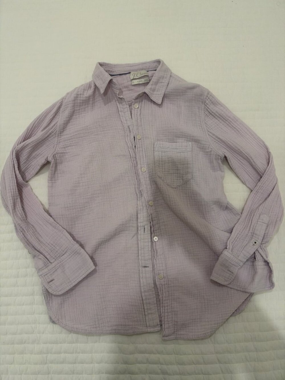 J.Crew Classic Gauze Button-Up Shirt, Women's 6, Lilac